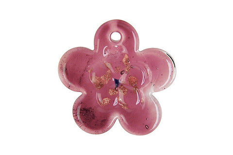 Pendant Murano Foil Glass Flower Style A (Purple)