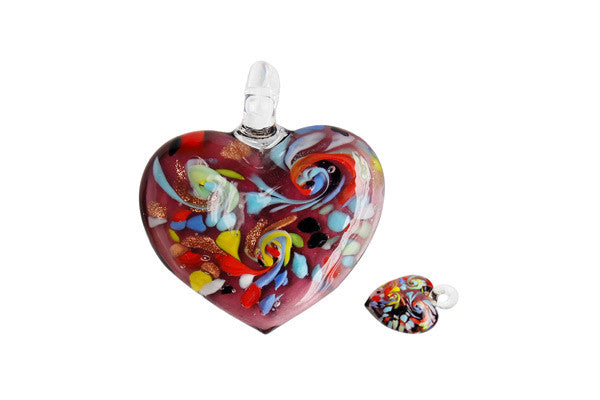 Pendant Murano Foil Glass Heart Style B (XD-11 Purple)