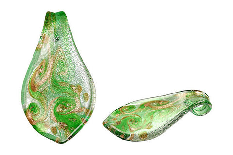 Pendant Murano Foil Glass Smooth Leaf (YHB02)