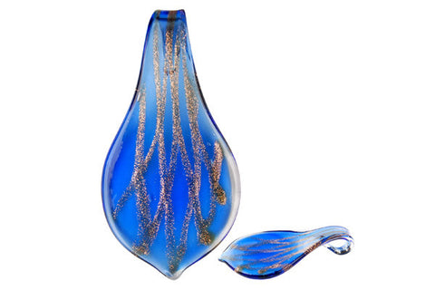 Pendant Murano Foil Glass Smooth Leaf XD (Blue)