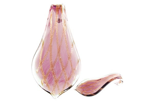 Pendant Murano Foil Glass Smooth Leaf XD (Purple)