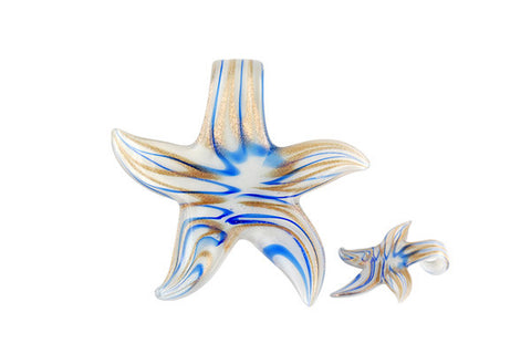 Pendant Murano Foil Glass Star (XD09 Blue)