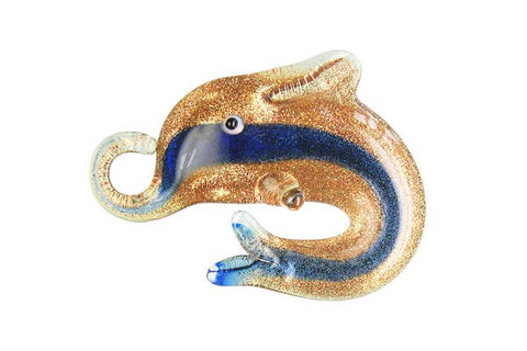Pendant Murano Foil Glass Dolphins (XD02 Royal Blue)