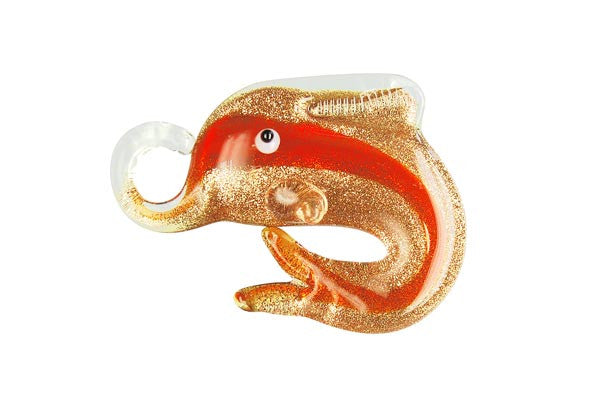 Pendant Murano Foil Glass Dolphins (XD05 Red)