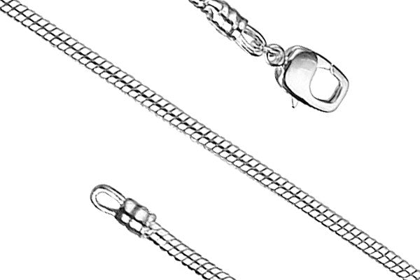Pandora Style Bracelet, Platinum-Plated with Rectangle Clasp, 3mm