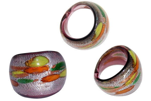 Murano Foil Glass Ring (R13)