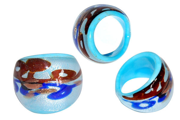 Murano Foil Glass Ring (R18)
