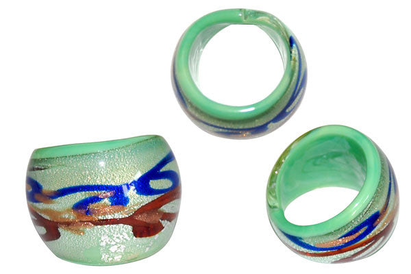 Murano Foil Glass Ring (R7)