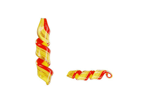 Murano Foil Glass Twist Earrings (YHA03 Red and Yellow)