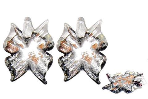 Murano Foil Glass Butterfly Earrings (YHA31 Black)