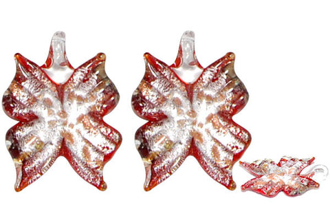 Murano Foil Glass Butterfly Earrings (YHA34 Red)