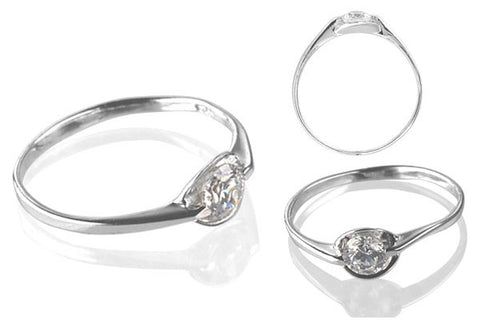 Cubic Zirconia Sterling Silver 4.5mm Round Solitaire