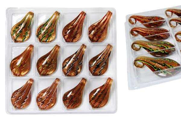 Pendant Murano Foil Glass Value Pack (Smooth leaf XDB2)