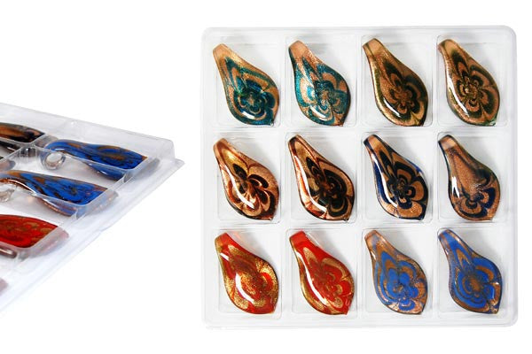 Pendant Murano Foil Glass Value Pack (Smooth leaf XDB3)