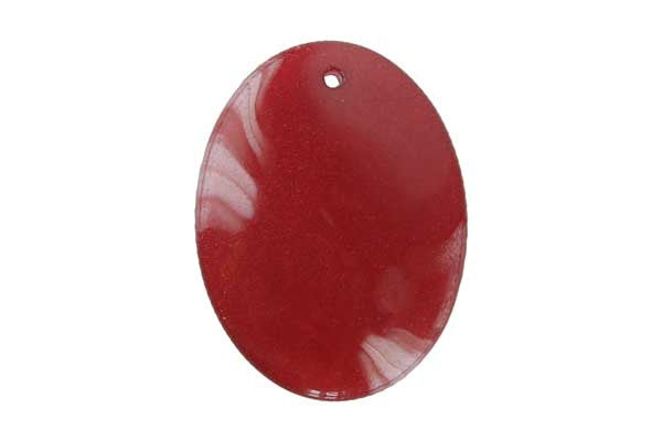Pendant Colored Jade (Red) Flat Oval