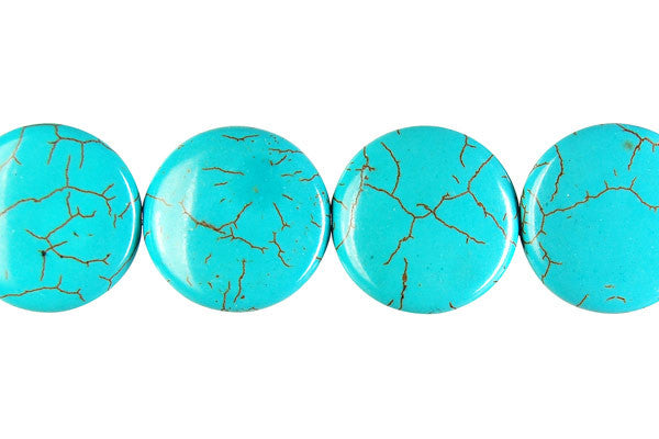 Howlite (Turquoise) Coin Beads