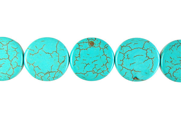 Howlite (Turquoise) Twist Coin Beads