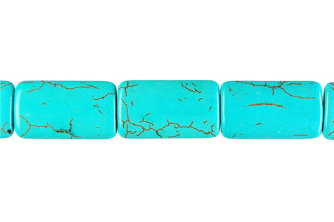 Howlite (Turquoise) Flat Rectangle Beads