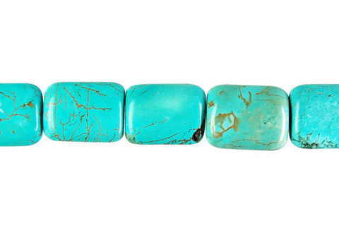 Howlite (Turquoise) Puffy Rectangle Beads