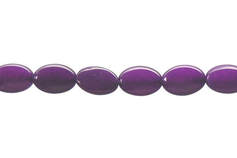 Colored Jade (Amethyst) Flat Oval Beads