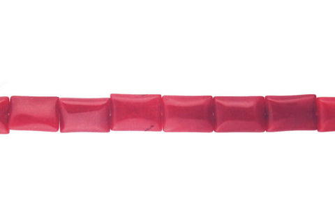 Colored Jade (Red) Flat Rectangle Beads