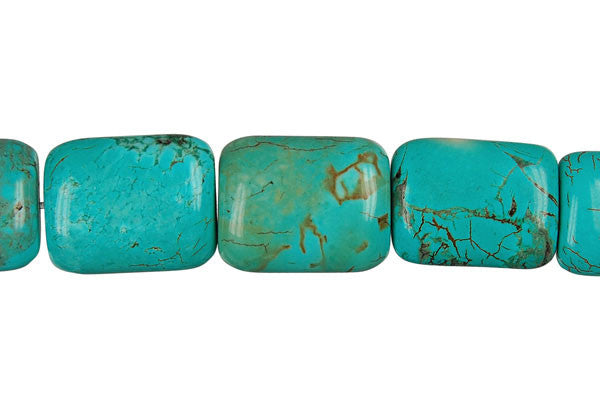 Howlite (Turquoise) Puffy Rectangle Beads