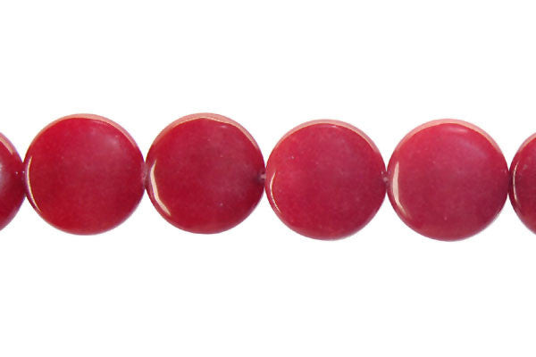 Colored Jade (Red) Coin Beads
