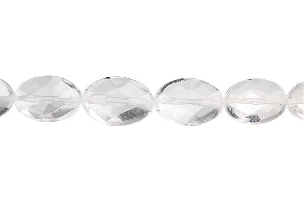 Clear Quartz Faceted Flat Oval