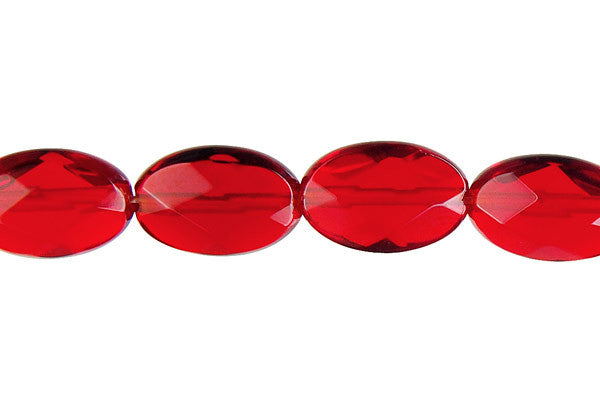 Ruby Quartz Faceted Flat Oval