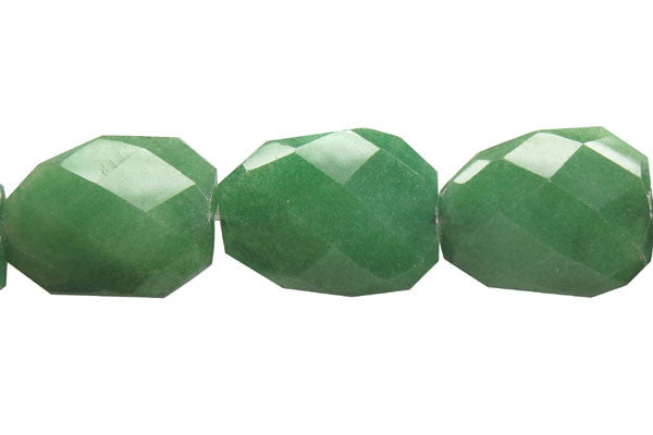 Colored Jade (Green) Twisted Faceted Flat Slab Beads