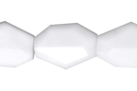 White Marble Faceted Slab Beads