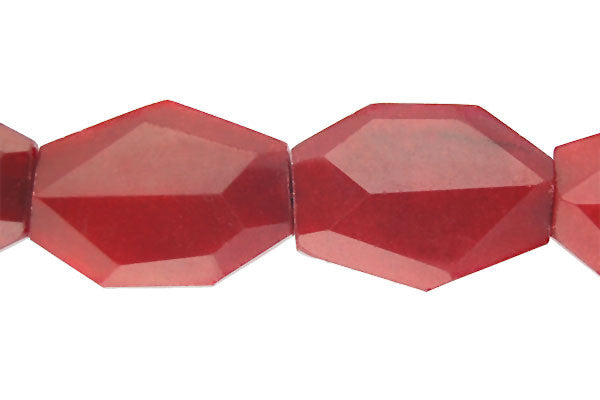 Colored Jade (Red) Faceted Slab Beads
