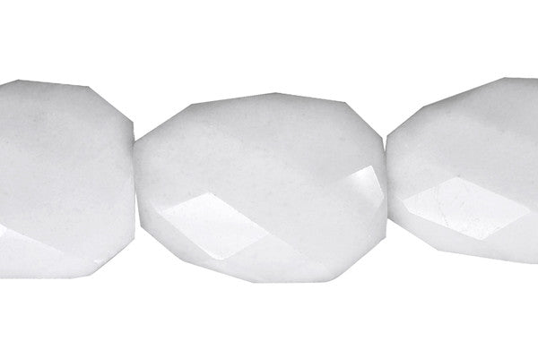 White Marble Twisted Faceted Flat Slab Beads
