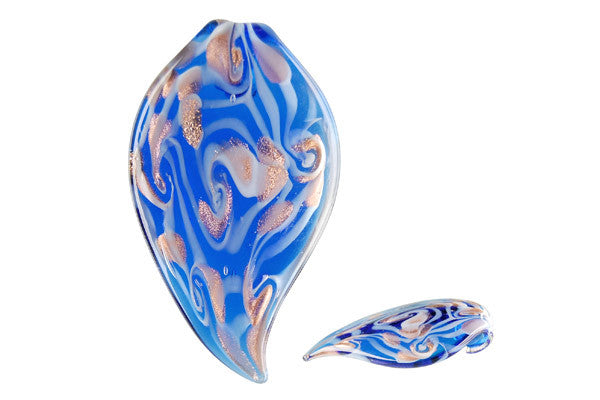 Pendant Murano Foil Glass Tongue (YH02 Blue)