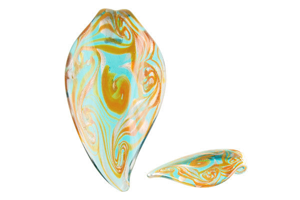 Pendant Murano Foil Glass Tongue (YH06 Aqua)