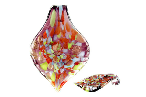 Pendant Murano Foil Glass Leaf (YH23 Purple)