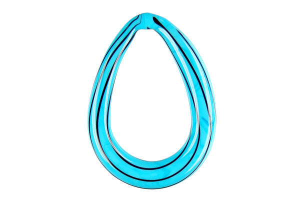 Pendant Murano Foil Glass Briolette (A06 Blue)