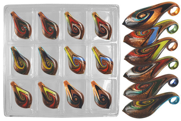 Pendant Murano Foil Glass Value Pack (Smooth Leaf XDA2)