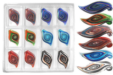 Pendant Murano Foil Glass Value Pack (Leaf X3)