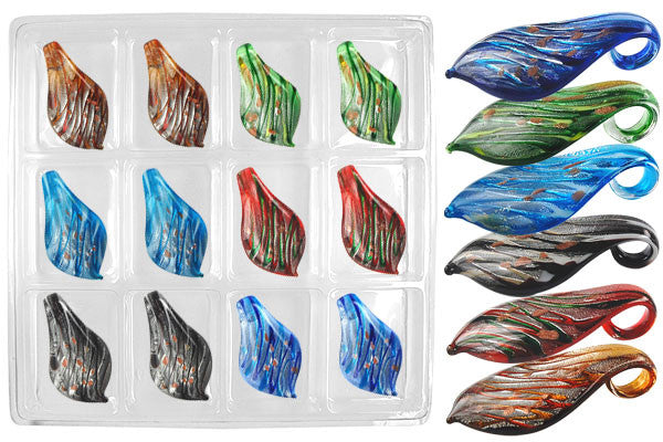 Pendant Murano Foil Glass Value Pack (Smooth Leaf 8)