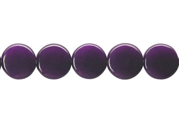Colored Jade (Amethyst) Coin Beads
