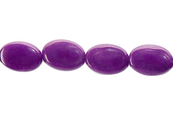 Colored Jade (Amethyst) Flat Oval Beads