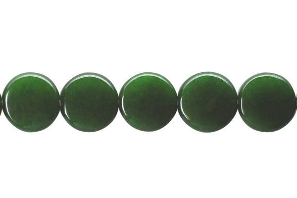 Colored Jade (Green) Coin Beads