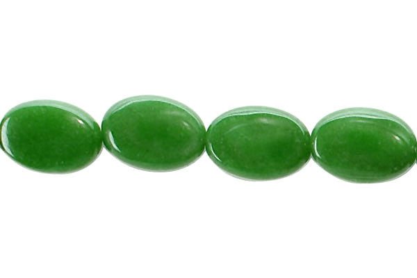 Colored Jade (Green) Flat Oval Beads