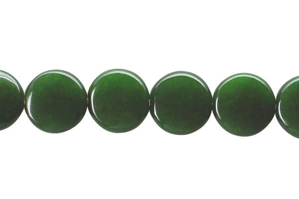 Colored Jade (Green) Coin Beads