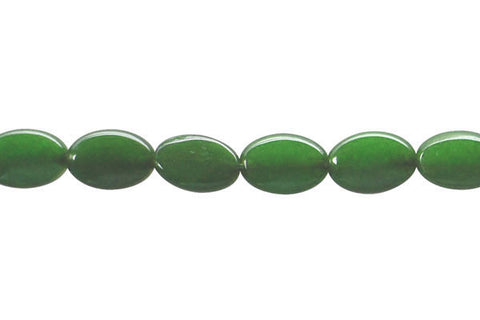 Colored Jade (Green) Flat Oval Beads