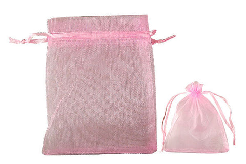 Organza Gift Pouch, Plain, Pink, 70x90mm