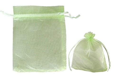 Organza Gift Pouch, Plain, Green, 70x90mm