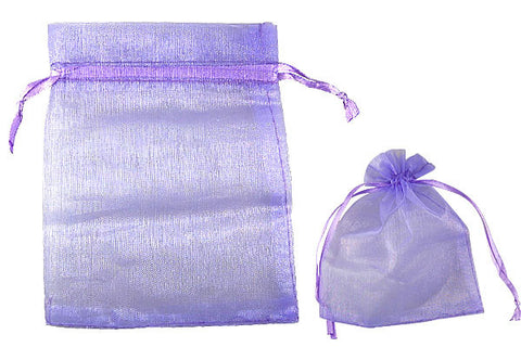 Organza Gift Pouch, Plain, Purple, 70x90mm