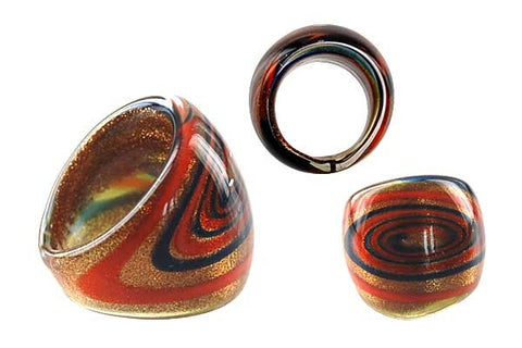 Murano Foil Glass Ring (R24)